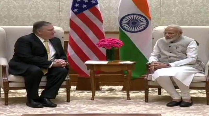 अमेरिकी विदेश मंत्री माइक पोम्पियो ने आज दिल्ली में प्रधानमंत्री नरेंद्र मोदी से मुलाकात की है।