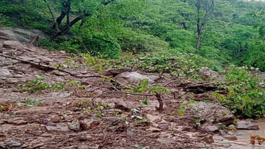 पिथौरागढ़-चंपावत में पहाड़ी से मलबा आने से सड़कें बंद, घरों में घुसा पानी