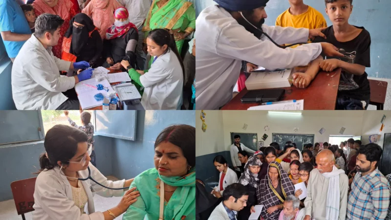 श्री महंत इन्दिरेश अस्पताल के कैंसर जागरूकता शिविर में 2002 मरीजों की जांच, धामपुरवासियों ने बढ़-चढ़कर लिया भाग