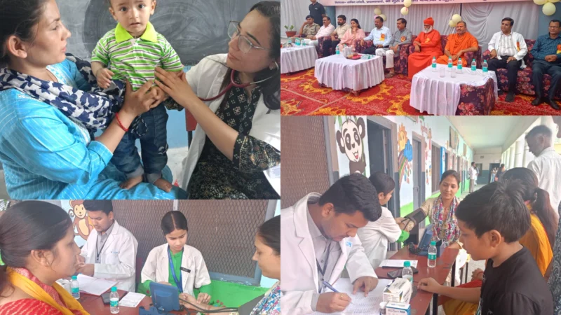 हरिद्वार में महंत इन्दिरेश अस्पताल का निःशुल्क स्वास्थ्य शिविर, 1521 लोगों ने लिया लाभ