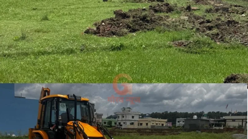 शिमला बाईपास पर अवैध प्लॉटिंग पर चला एमडीडीए का बुलडोजर