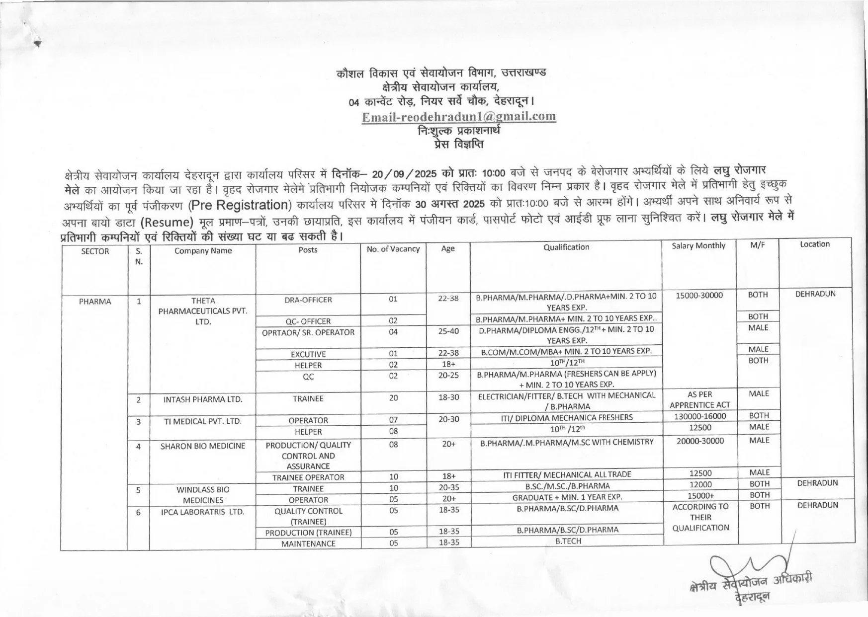 देहरादून में सितम्बर के इस दिन लगेगा लघु रोजगार मेला, युवाओं को मिलेगा अवसर