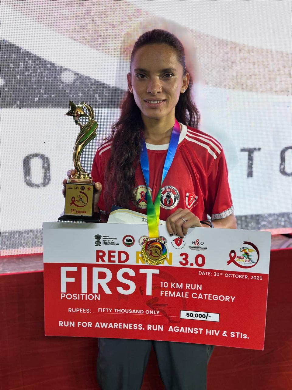 उत्तराखंड की अनिशा ने जीता नेशनल रेड रन मैराथन 3.0 में 10 किमी दौड़ में प्रथम स्थान