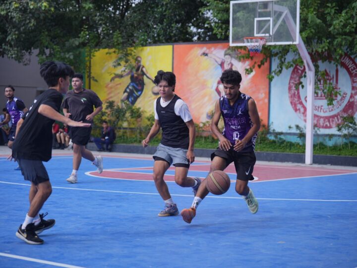 एसजीआरआर यूनिवर्सिटी स्पोर्ट्स फेस्ट 2025 के तीसरे दिन नर्सिंग स्कूल ने जीता बास्केटबॉल खिताब