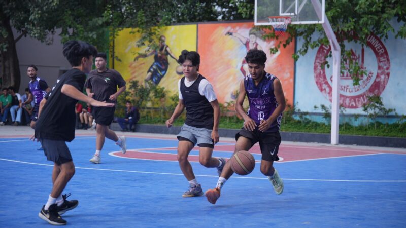 एसजीआरआर यूनिवर्सिटी स्पोर्ट्स फेस्ट 2025 के तीसरे दिन नर्सिंग स्कूल ने जीता बास्केटबॉल खिताब