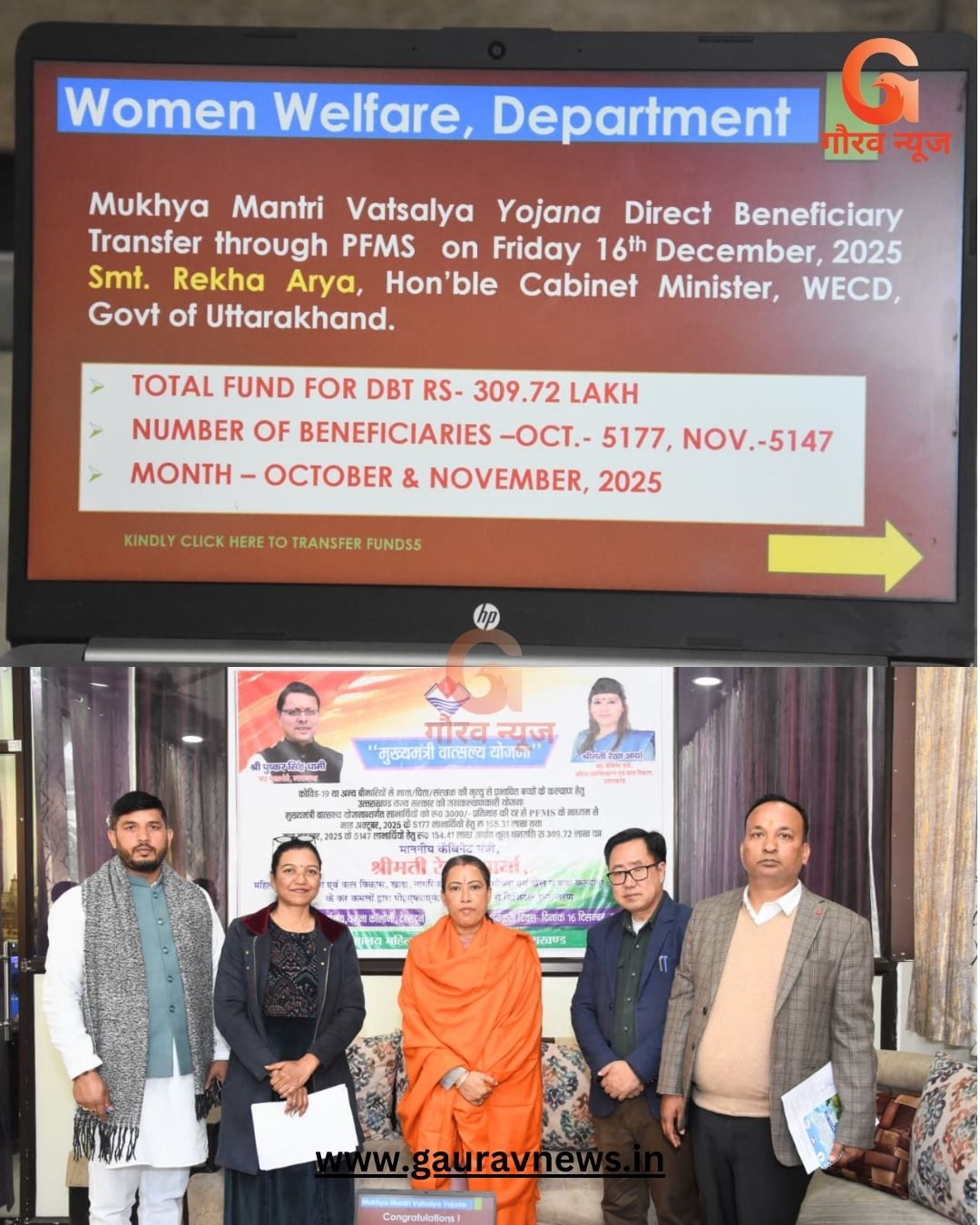 मुख्यमंत्री वात्सल्य योजना के तहत 5,300 से अधिक बच्चों को 3.09 करोड़ रुपये डीबीटी से मिले